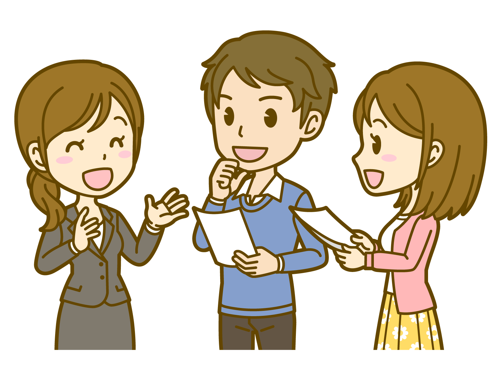 地元の産業を知ろう！高校生と企業の交流会イラスト